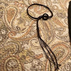 Brown braided loop belt